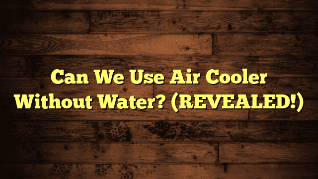 Can We Use Air Cooler Without Water? (REVEALED!)