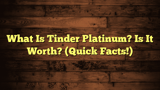 What Is Tinder Platinum? Is It Worth? (Quick Facts!)